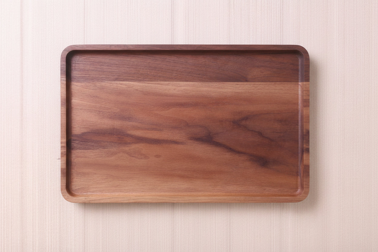 Black Walnut Wooden Serving Plate – Japanese Style Rectangular & Square Dinner Tray