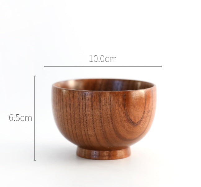 Round Wooden Bowl – Natural Wood Serving Bowl for Coffee, Tea & Dining