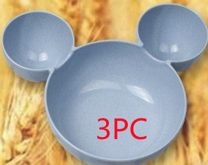 Kids Wheat Straw Dinner Set – Cartoon Bowl with Spoon, Fork & Chopsticks