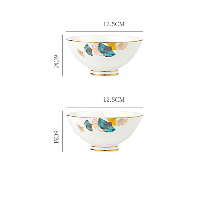 Nordic Ceramic Dinner Plate – Floral Porcelain Steak Plate