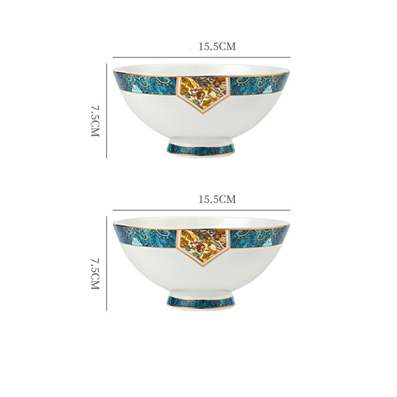 Nordic Ceramic Dinner Plate – Floral Porcelain Steak Plate