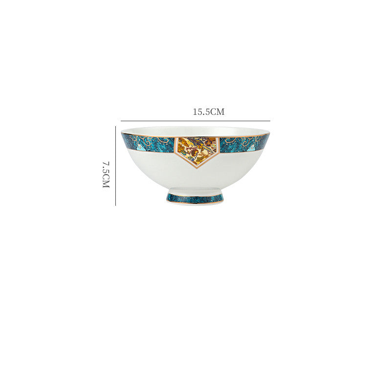 Nordic Ceramic Dinner Plate – Floral Porcelain Steak Plate