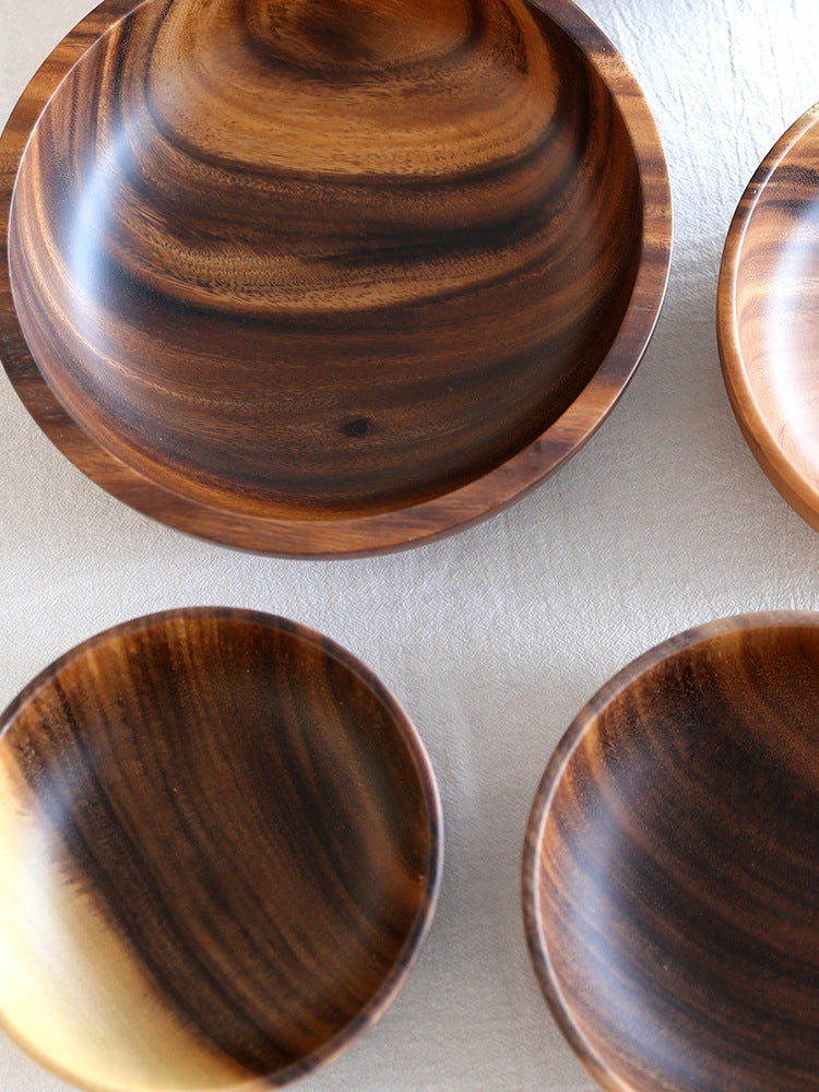 Natural Wooden Bowl – Japanese Style Salad & Fruit Bowl for Home and Restaurant Use