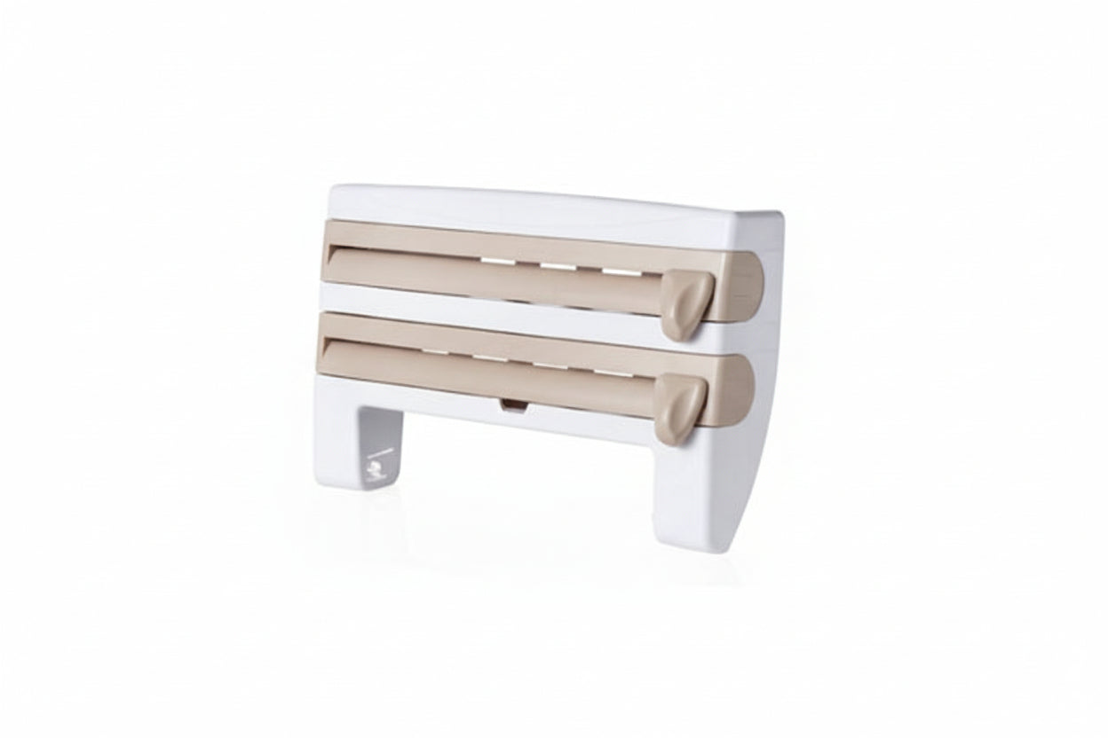 4-in-1 Kitchen Roll Holder Wall Mount – Foil, Cling Film & Paper Towel Dispenser
