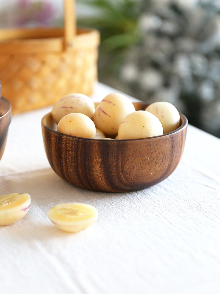 Natural Wooden Bowl – Japanese Style Salad & Fruit Bowl for Home and Restaurant Use