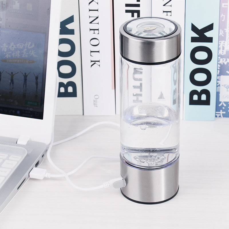 Hydrogen Water Generator Bottle – USB Rechargeable Electrolysis Cup 420ml