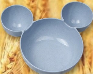 Kids Wheat Straw Dinner Set – Cartoon Bowl with Spoon, Fork & Chopsticks