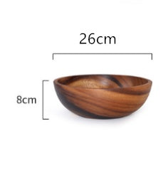 Natural Wooden Bowl – Japanese Style Salad & Fruit Bowl for Home and Restaurant Use