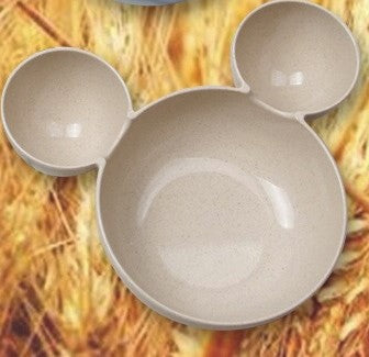 Kids Wheat Straw Dinner Set – Cartoon Bowl with Spoon, Fork & Chopsticks