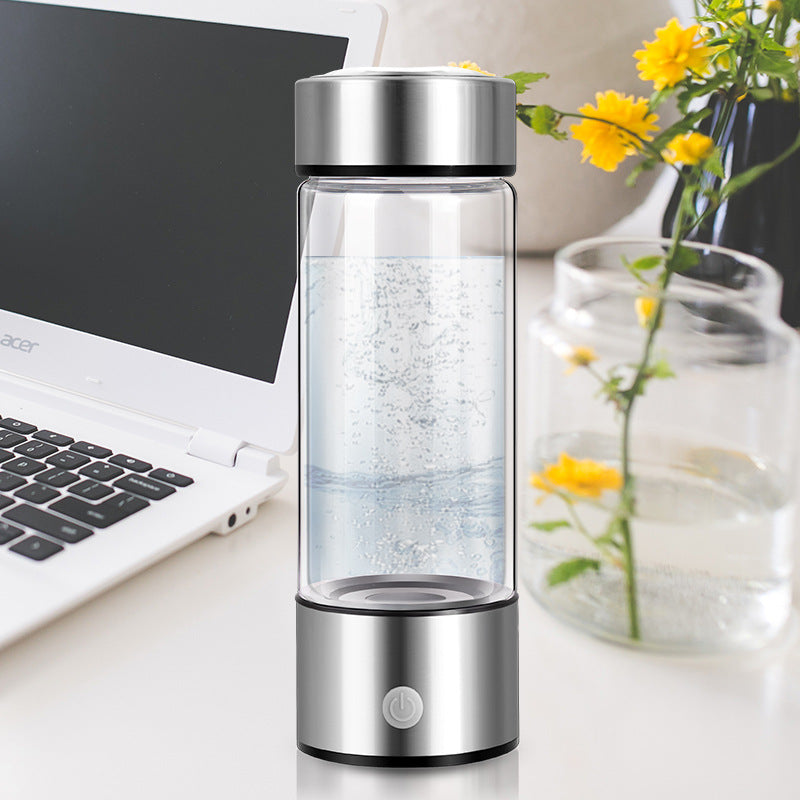 Hydrogen Water Generator Bottle – USB Rechargeable Electrolysis Cup 420ml