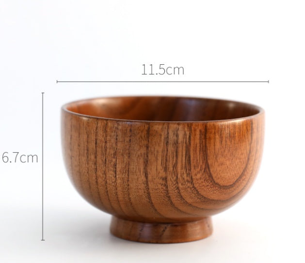 Round Wooden Bowl – Natural Wood Serving Bowl for Coffee, Tea & Dining