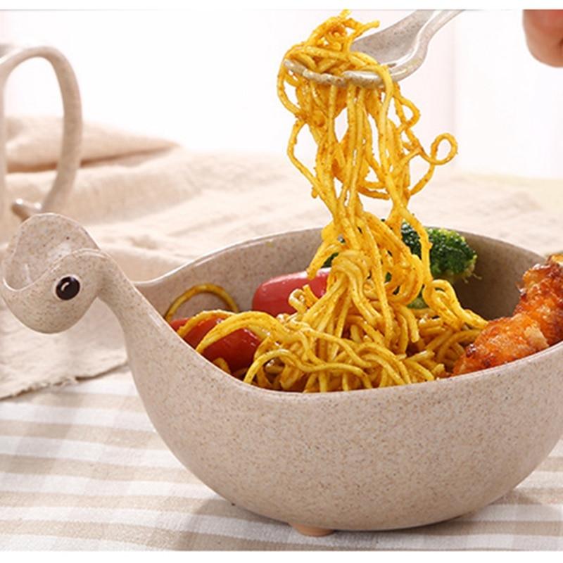 Kids Dinosaur Bowl – Wheat Straw Cartoon Bowl for Snacks