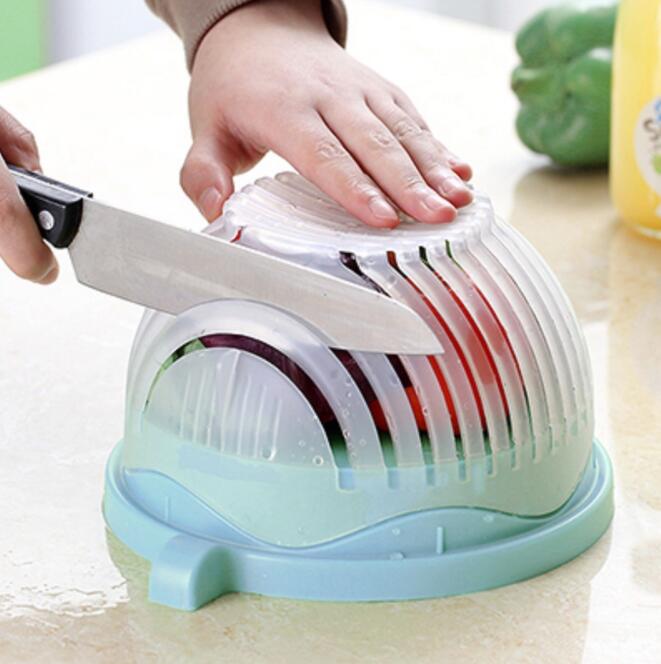 Salad Cutter Bowl – Multi-Function Fruit & Vegetable Slicer with Drain Basket