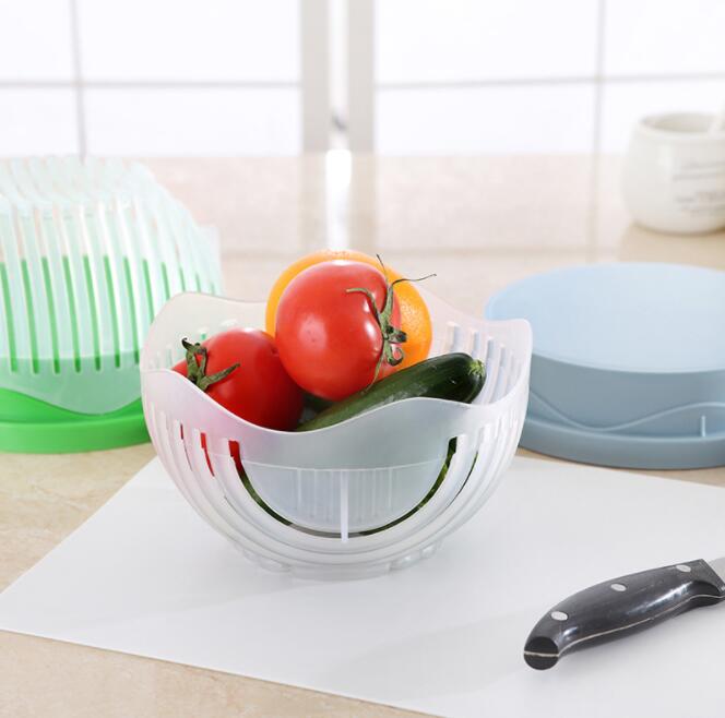 Salad Cutter Bowl – Multi-Function Fruit & Vegetable Slicer with Drain Basket