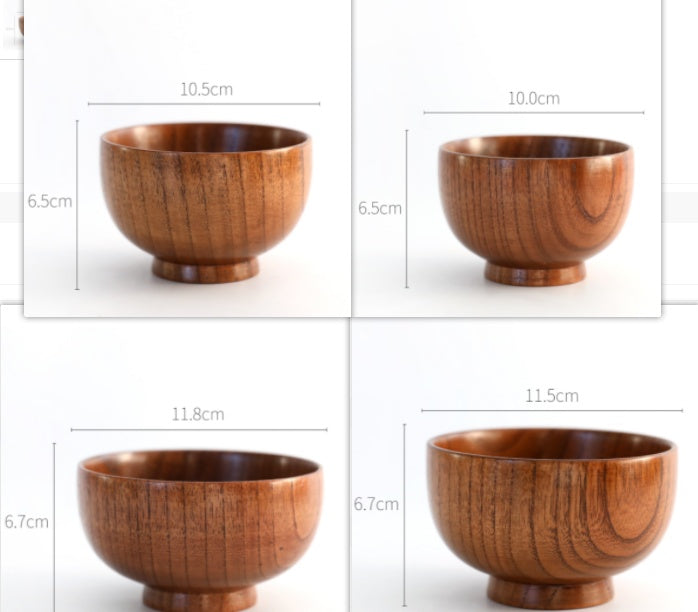 Round Wooden Bowl – Natural Wood Serving Bowl for Coffee, Tea & Dining
