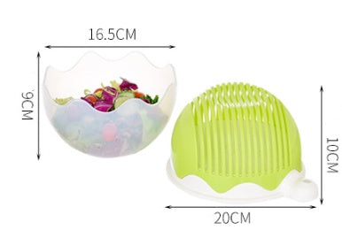 Salad Cutter Bowl – Multi-Function Fruit & Vegetable Slicer with Drain Basket
