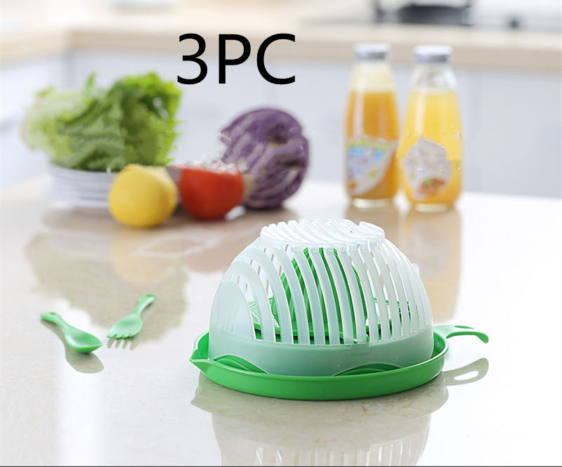 Salad Cutter Bowl – Multi-Function Fruit & Vegetable Slicer with Drain Basket