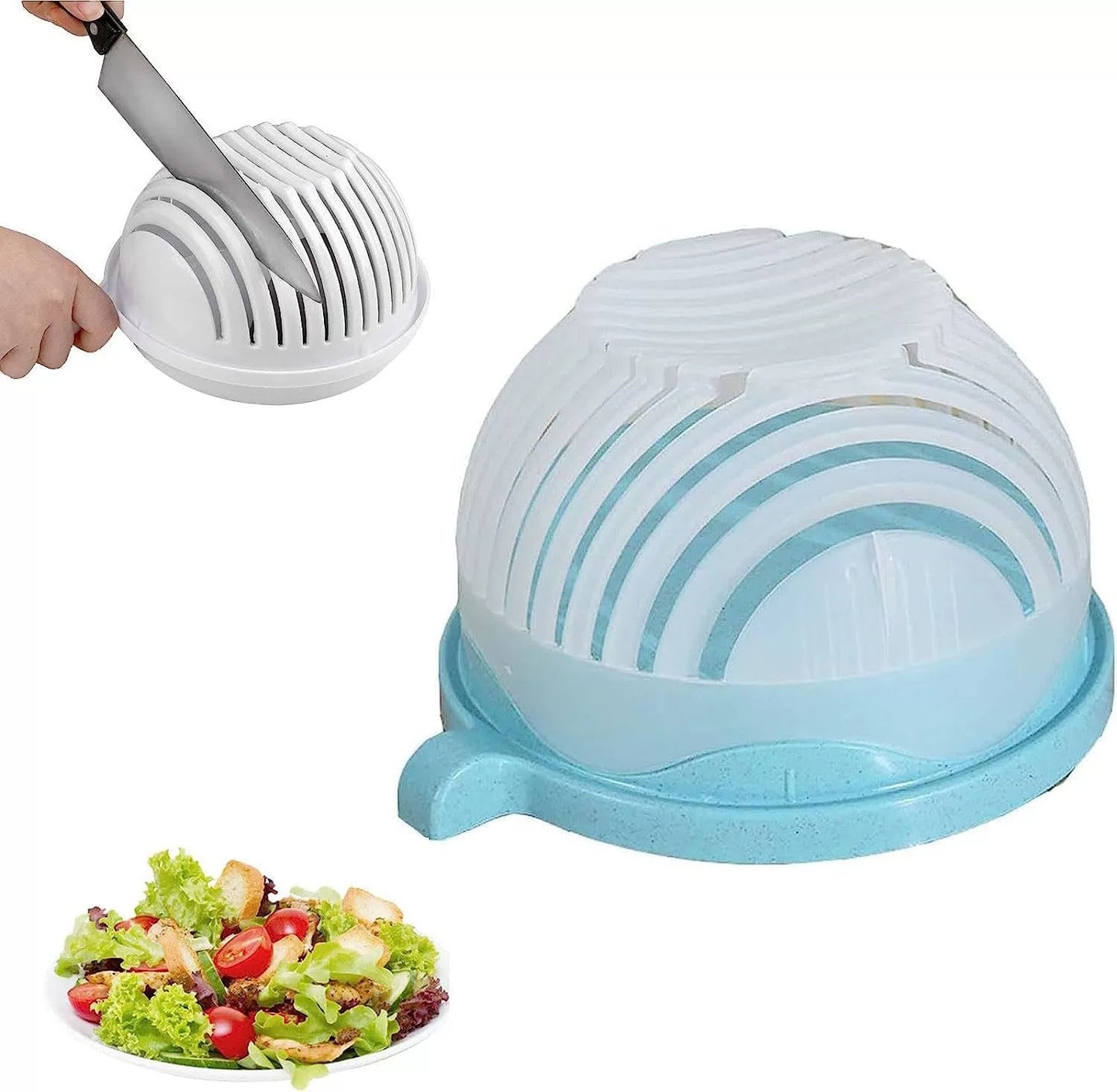 Salad Cutter Bowl – Multi-Function Fruit & Vegetable Slicer with Drain Basket