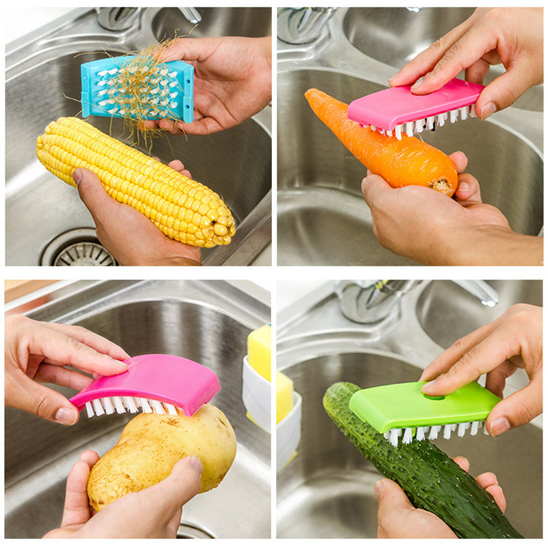 Suction Cup Kitchen Cleaning Brush – Knife, Fork & Vegetable Scrubber