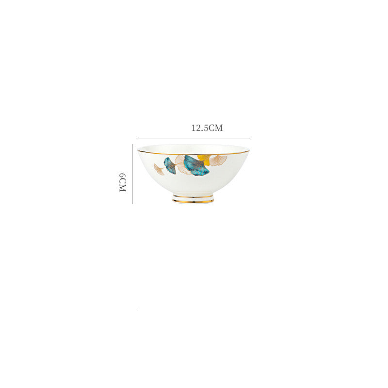 Nordic Ceramic Dinner Plate – Floral Porcelain Steak Plate
