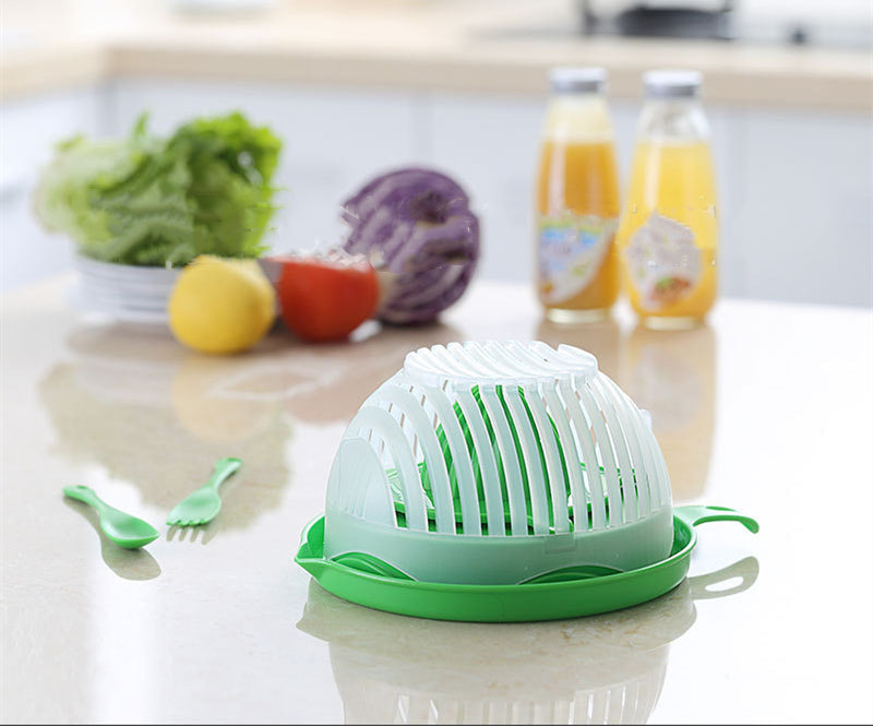 Salad Cutter Bowl – Multi-Function Fruit & Vegetable Slicer with Drain Basket
