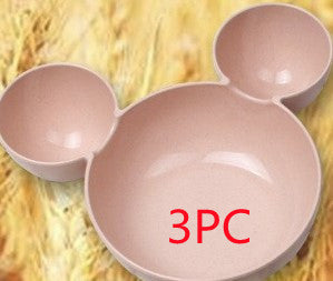 Kids Wheat Straw Dinner Set – Cartoon Bowl with Spoon, Fork & Chopsticks