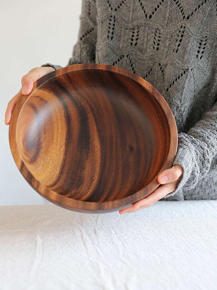 Natural Wooden Bowl – Japanese Style Salad & Fruit Bowl for Home and Restaurant Use
