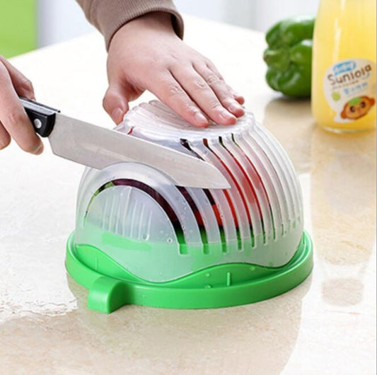 Salad Cutter Bowl – Multi-Function Fruit & Vegetable Slicer with Drain Basket