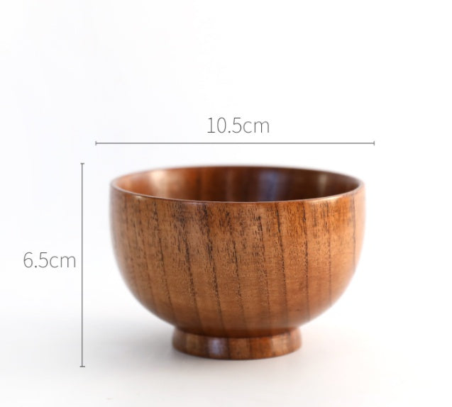 Round Wooden Bowl – Natural Wood Serving Bowl for Coffee, Tea & Dining