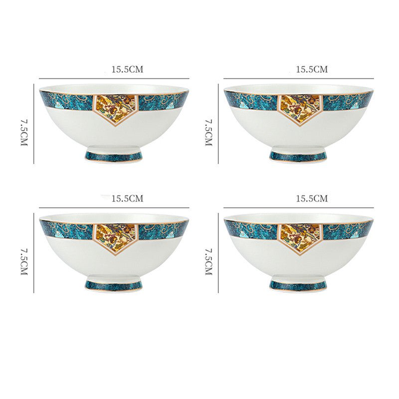 Nordic Ceramic Dinner Plate – Floral Porcelain Steak Plate