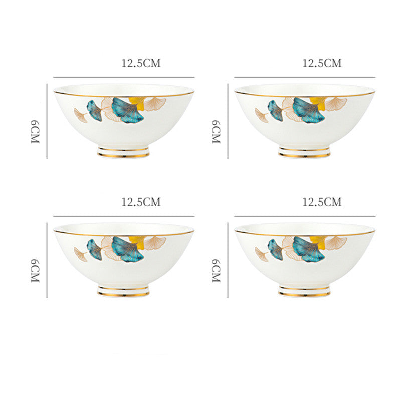 Nordic Ceramic Dinner Plate – Floral Porcelain Steak Plate